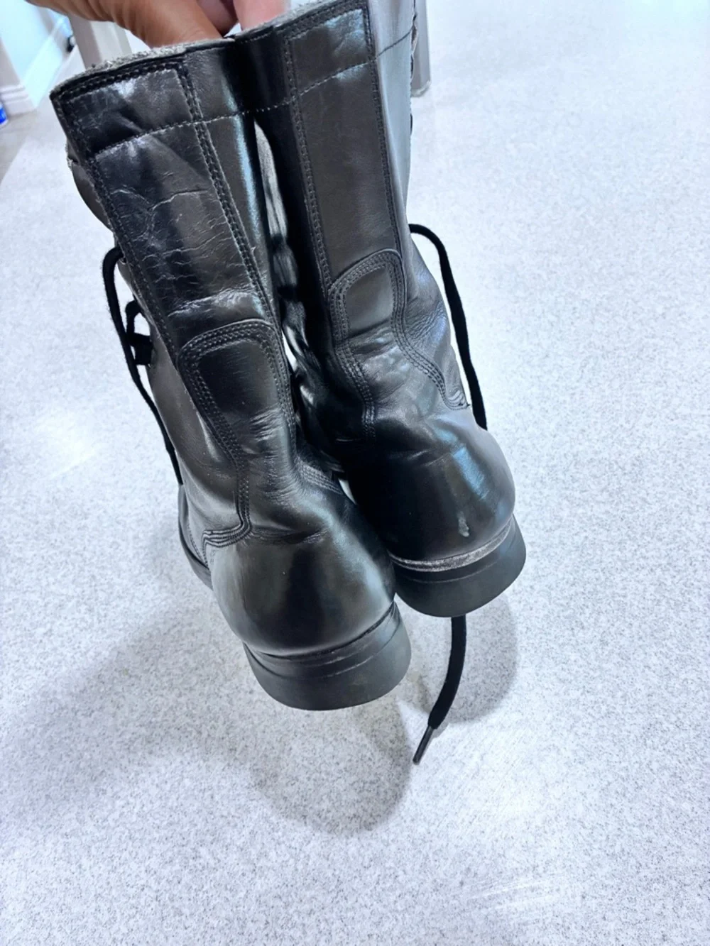 Vintage BFG BF Goodrich Military Combat Boots Black Leather 60s Size 8